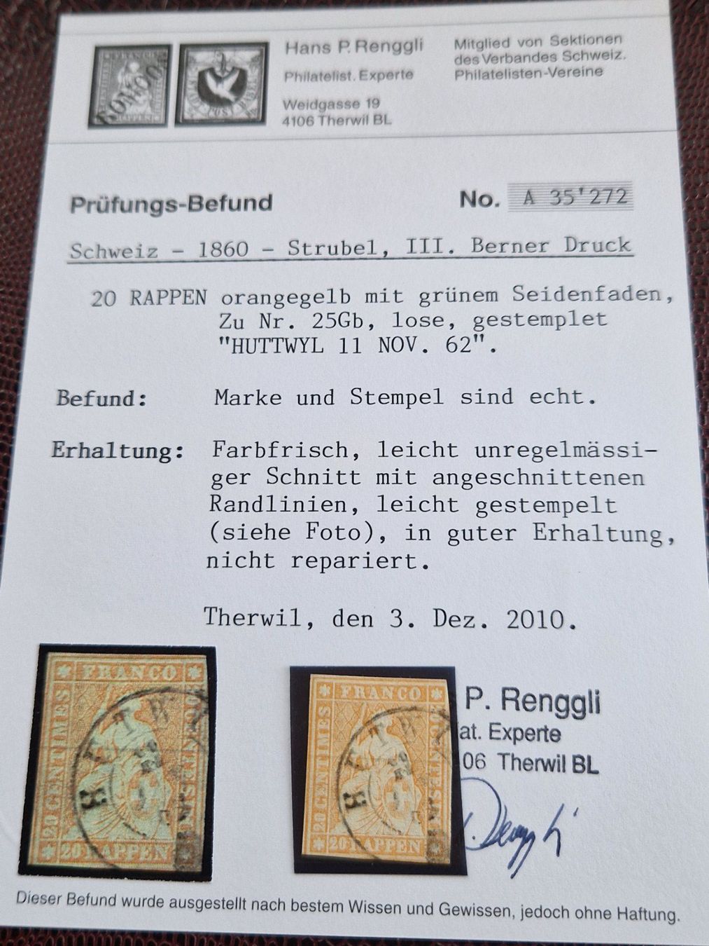Strubel, schöne 25Gb mit Befund, ab 1.- (Gebraucht) in Burgdorf für CHF ...