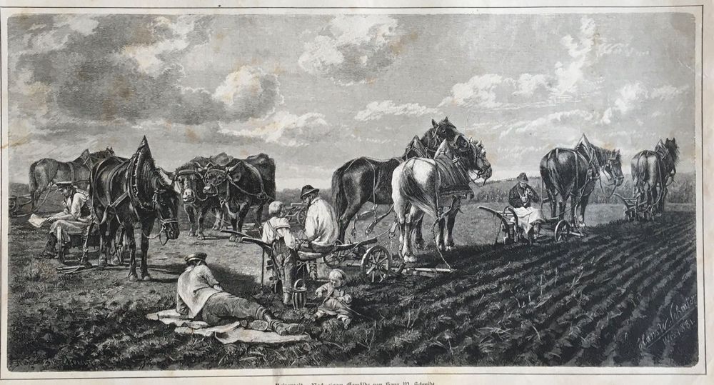 grosser-orig-holzstich-1883-landwirtschaft-pferde-vesper-kaufen
