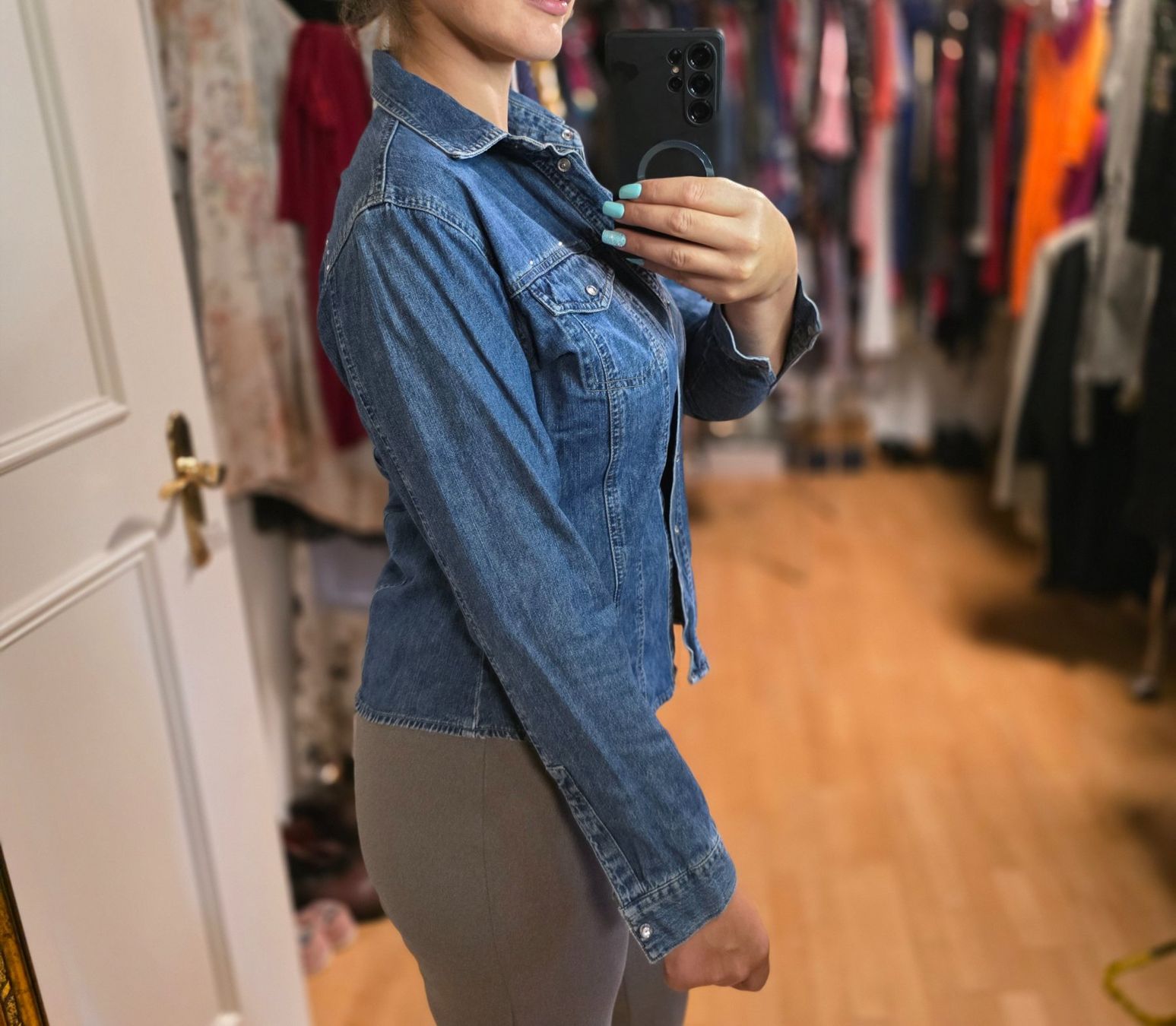 Camicette: Vintage Jeansbluse, tailliert, Grösse 38/40 – Usato da Wald ZH venduto da CapLux 1