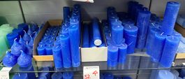 052 Posten Raureif Kerzen blau aus Liquidation