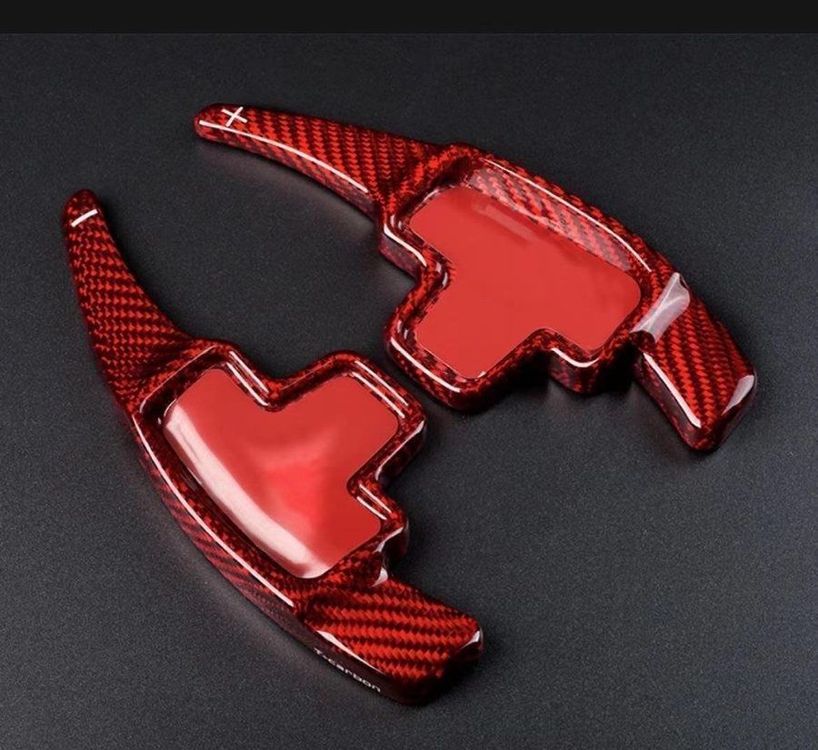 Rot Carbon Look Schaltwippen Passt AMG A45 CLA45 GLA45 C63
