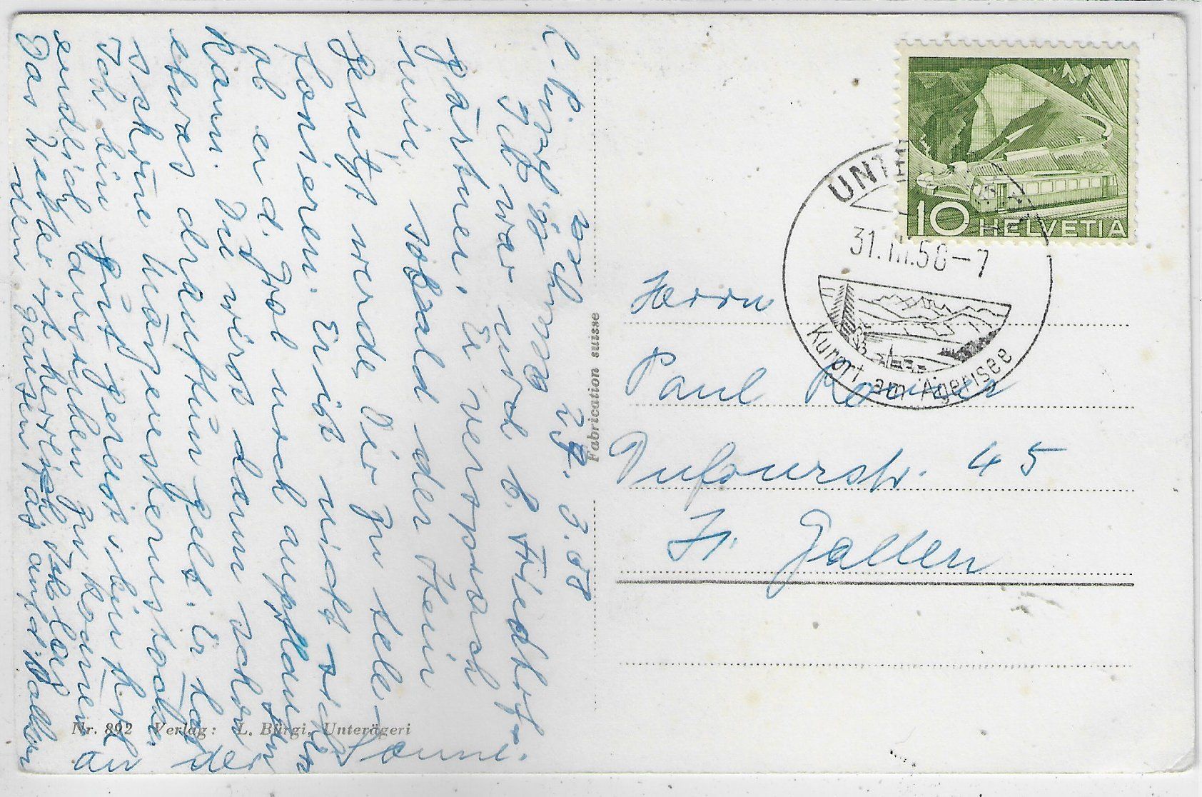 Cartoline postali: Erholungsheim St. Anna mit Aegerisee – Usato da Ettingen venduto da Kartenplanet 1