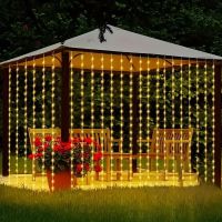 Lichtervorhang, 200 LED, warmweiss, neu, Solar, für Party