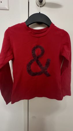 Langarmshirt Fun Fun rot mit Applikation Grösse 34