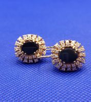 585 Massiv Rose Gold Ohrhänger Mit Onxy/Steine
