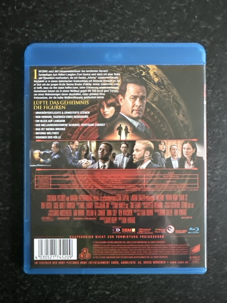 Tutti i DVDs: Inferno - Blu-ray Disc – Usato da Münsingen venduto da Sim2977 1