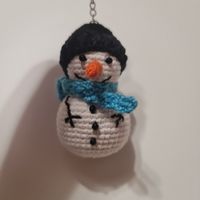 Schneemann Schlüsselanhänger handgemacht