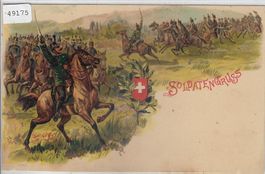 Soldatengruss - Kavallerie - Litho