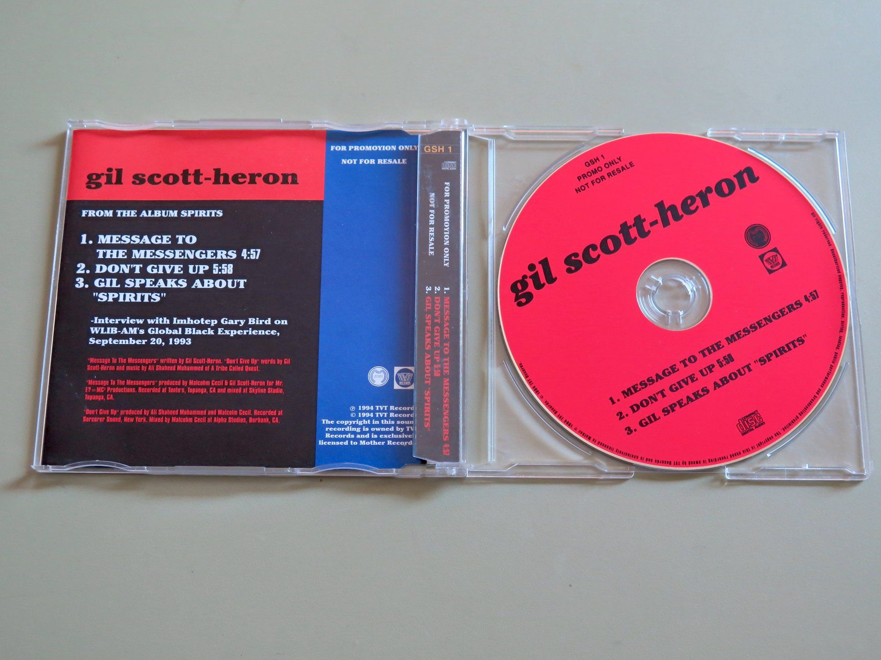 CD: CD-S GIL SCOTT-HERON: Don't give up, 1994, 3 tracks – Usato da Bern venduto da Balzamico 1