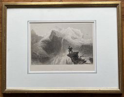 W.H. Bartlett Stich The Summit of the Jungfrau gerahamt