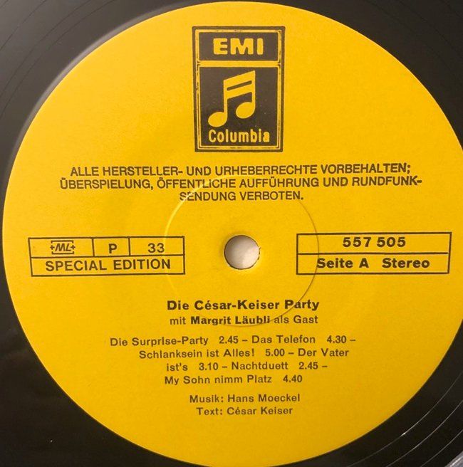 Dischi in vinile: Die César Keiser-Party (LP) – Usato da Grüningen venduto da azulvinyl 2