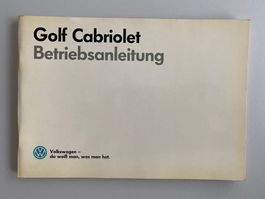 VW Golf Cabriolet Betriebsanleitung (1987)