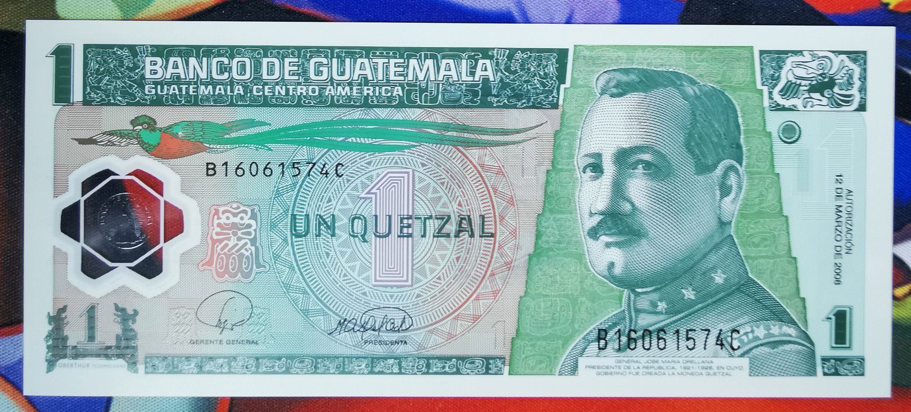 Banknoten: Guatemala 1 Quetzal Polymer UNC – Neu (gemäss Beschreibung) aus Cousset von Patricio77