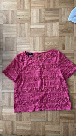 Sommerliches Vesper Spitzen-Top, Grösse S, Pink,
