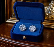 SCHNÄPPCHEN – 925 SILBER OHRSTECKER BLÜTEN-DESIGN–FUNKELNDEL
