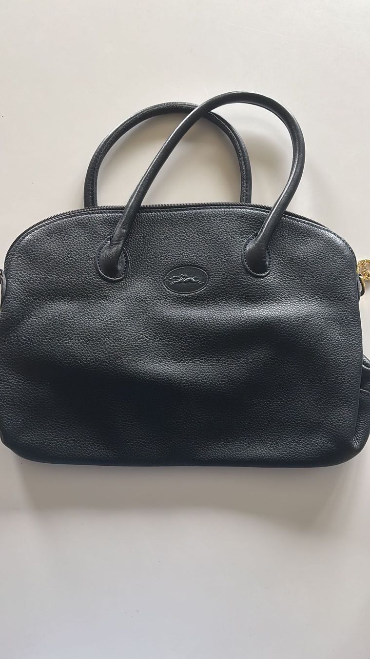 Longchamp Borse da donna: Longchamp schwarzes genarbtes Leder – Nuovo (secondo la descrizione) da Rapperswil SG venduto da wunderkiste03 1