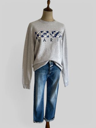 KENZO PARIS Sweatshirt in Grau / Gr. M / Made in Portugal