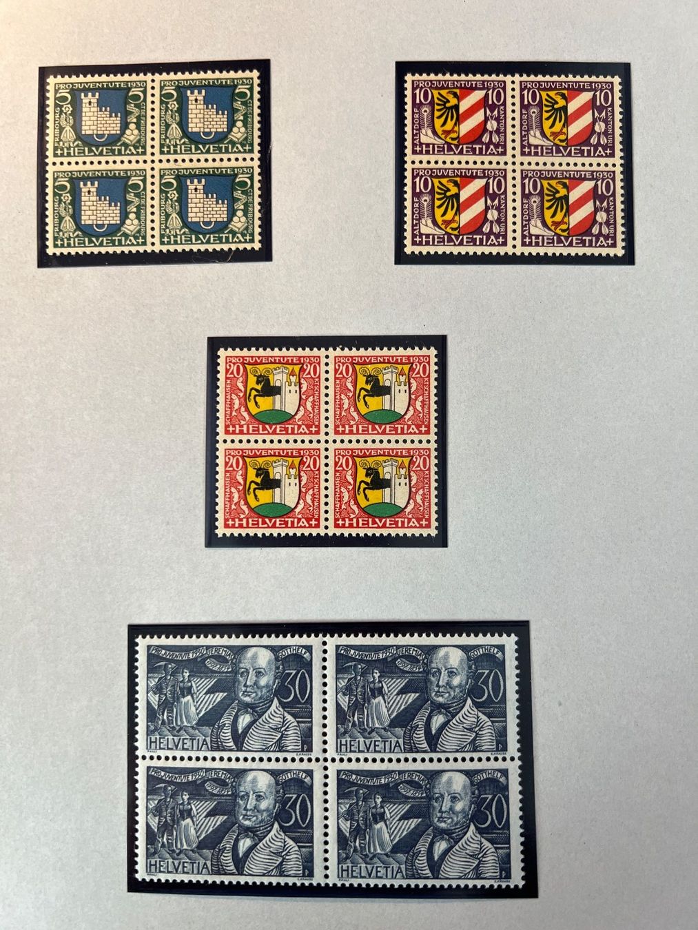 Tutti i francobolli: Pro Juventute, 1929 bis 1938, Viererblocks – Usato da Oberhasli venduto da Sicurezza 1