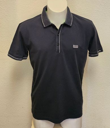 HUGO BOSS Herren Poloshirt Navy Slim Fit Gr. L Moisture Mana