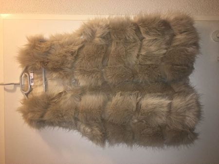 Gilet fourrure beige