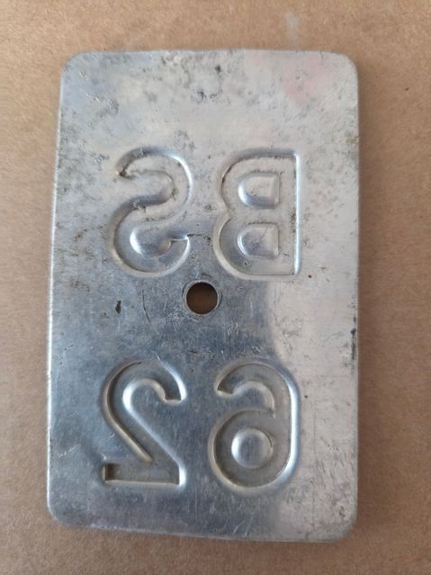 Sachs Insegne: Velonummer BS 62 plaque velo – Usato da Schenkon venduto da Uhu007 1
