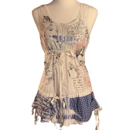 Desigual – Ärmelloses Kleid/Top im Coquette-/Romantik-Stil