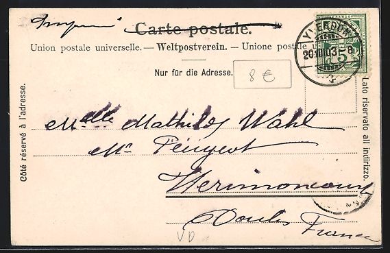 Cartoline postali: AK Yverdon, Le Château, 1903 – Usato da Berlin venduto da bartko-reher 1