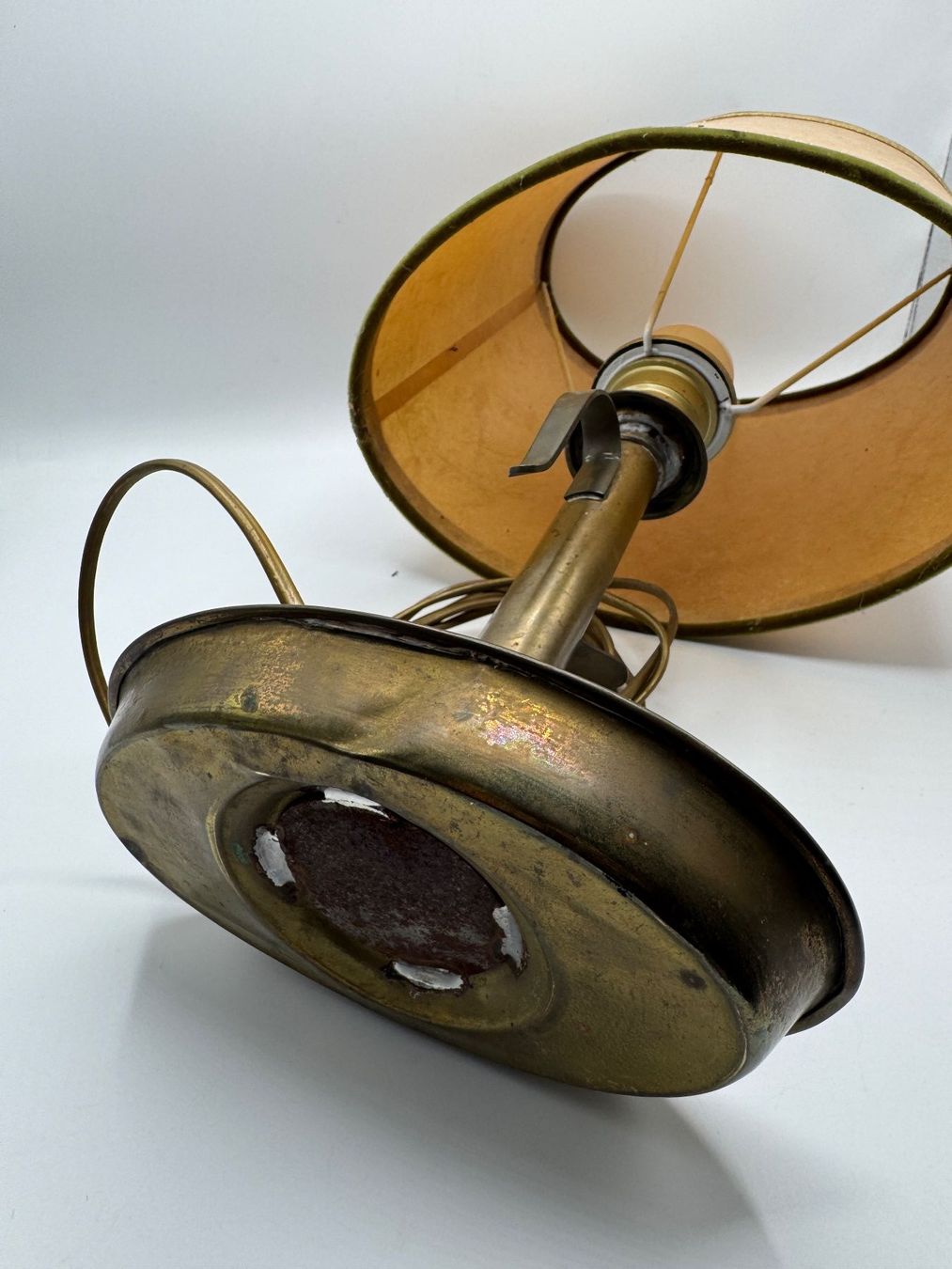 Lampade: Vintage Lampe, Messing, mit Stoffschirm – Usato da Sachseln venduto da BONATI01 4
