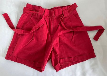 Shorts Leinen Gr 36 rot