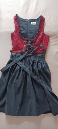 Fuchs Trachtenmode Dirndl Gr. 40, Rot-Schwarz