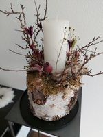 Neues Unikat Trockenblumen Gesteck mit Kerze