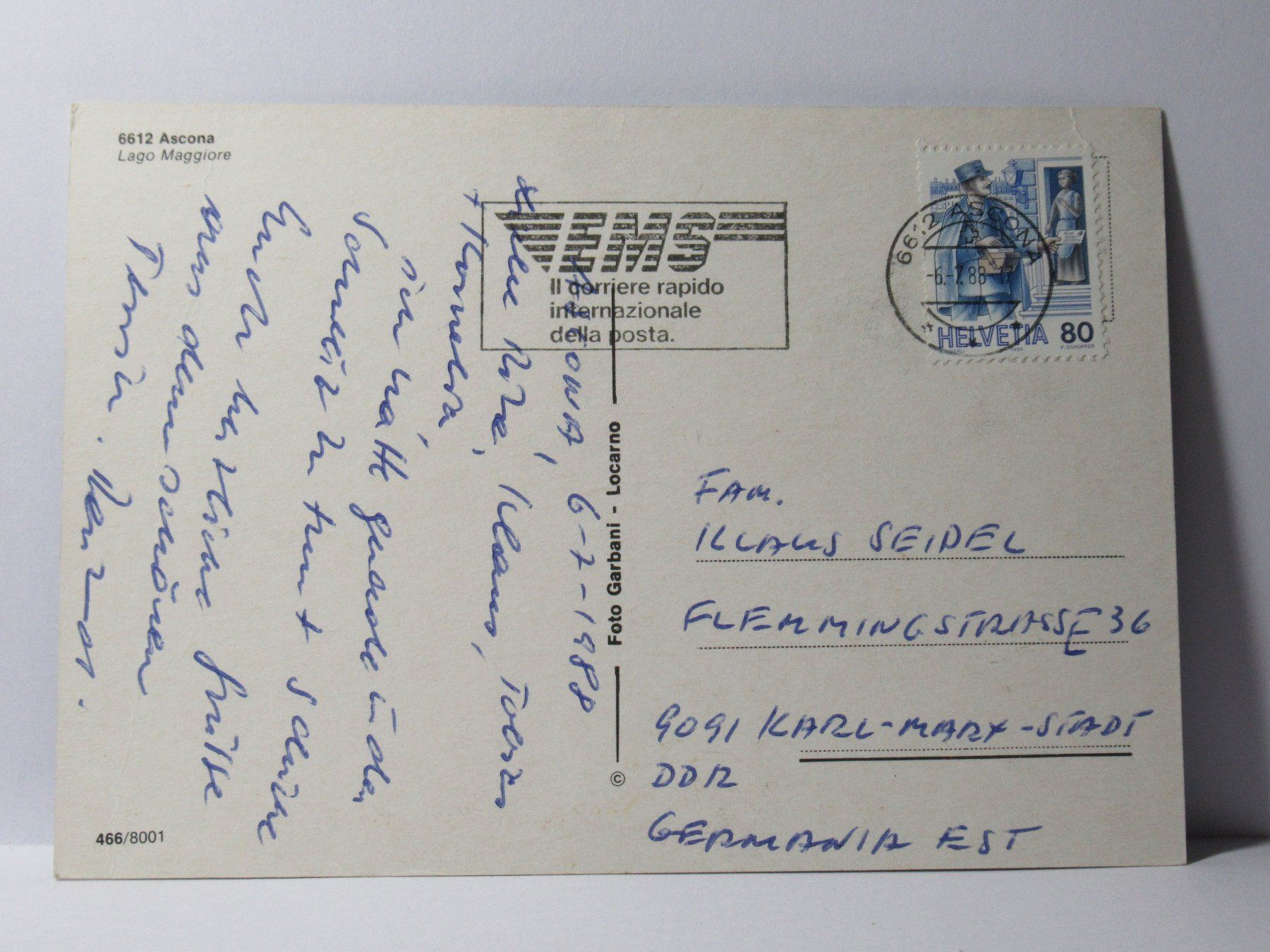 Ansichtskarten: Ascona 1988 – Gebraucht aus Grenchen von Bluemchen1900 1