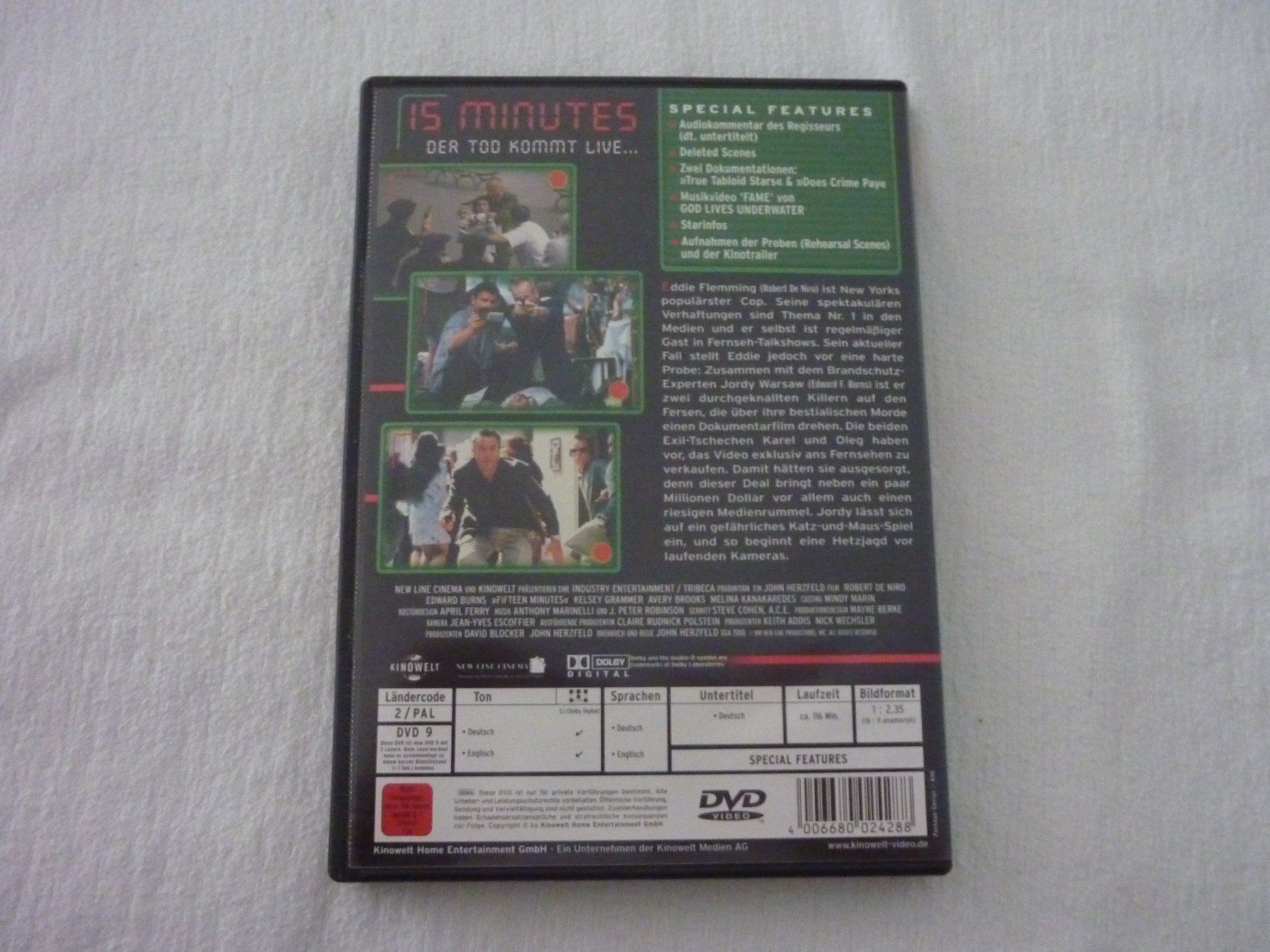 Tutti i DVDs: DVD 15 Minutes – Usato da Vaduz venduto da red94angel 1
