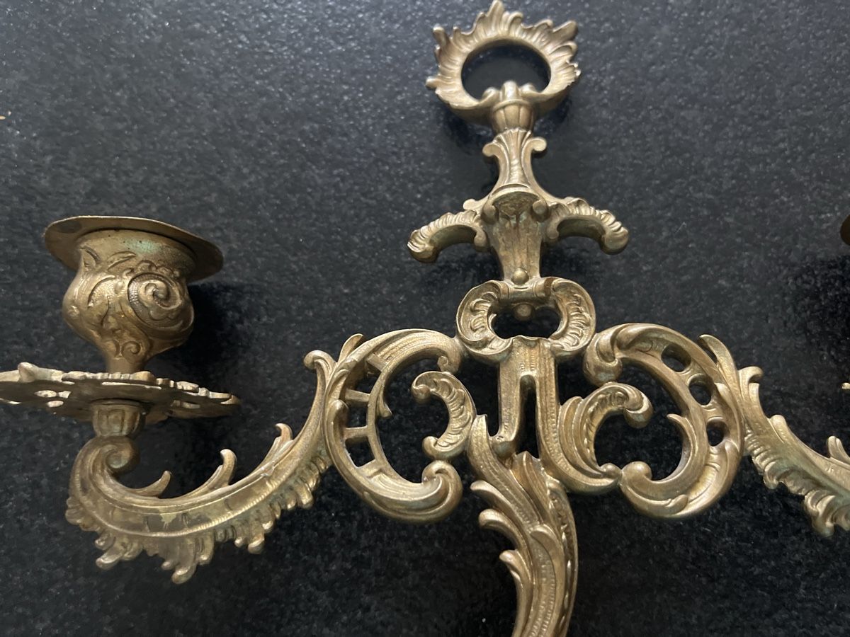 Portacandele: Paar Alte Bronzene Kerzenleuchter mit Engels – Usato da Brienz BE venduto da hey_z9vg 5