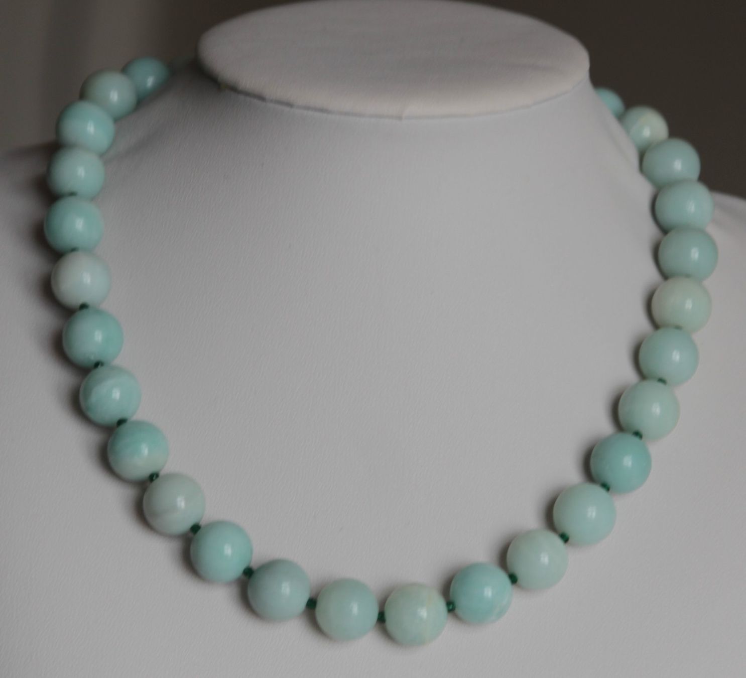 Catenine: NEU: Amazonit Kette Collier Amazonitkette Schmuck Edelstahl – Nuovo (secondo la descrizione) da Matten b. Interl venduto da EdelsteineInterlaken 1