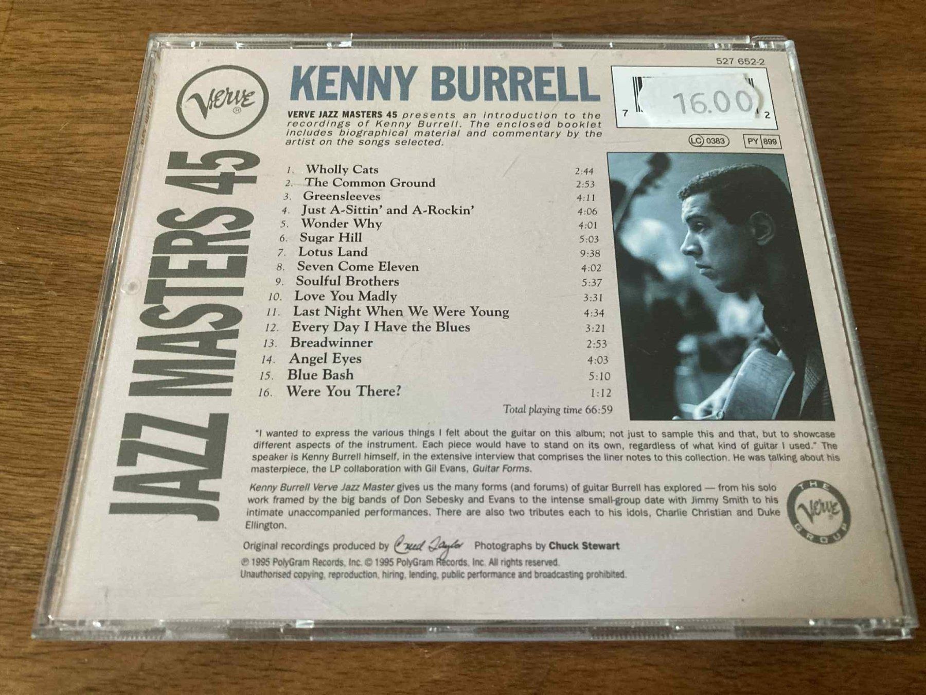 CD: Kenny Burrel - Verve Jazz Masters 45 CD – Usato da Lausanne venduto da sim_bc8q 1