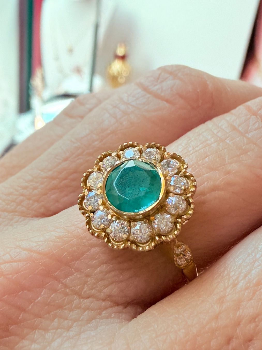 Anelli: Bague émeraude et moissanites – Nuovo e nell'imballaggio originale da St-Maurice venduto da Sandrinette123 5