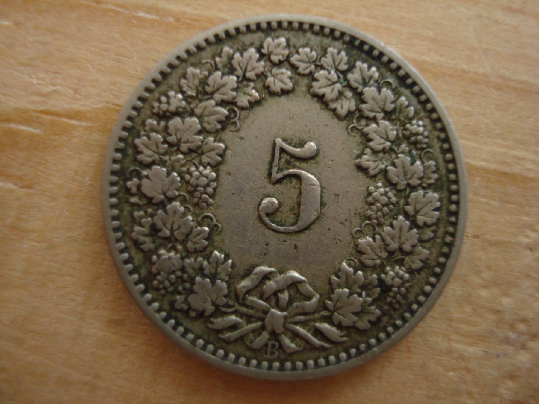 Alle Münzen: (S1) 5 Rappen 1905 – Gebraucht aus Erlach von Net-Coins 1