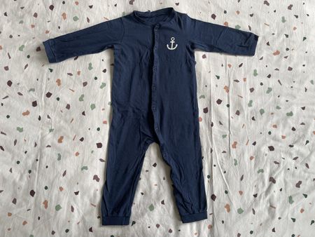 Baby-Pyjama, dunkelblau, Grösse 86, H&M