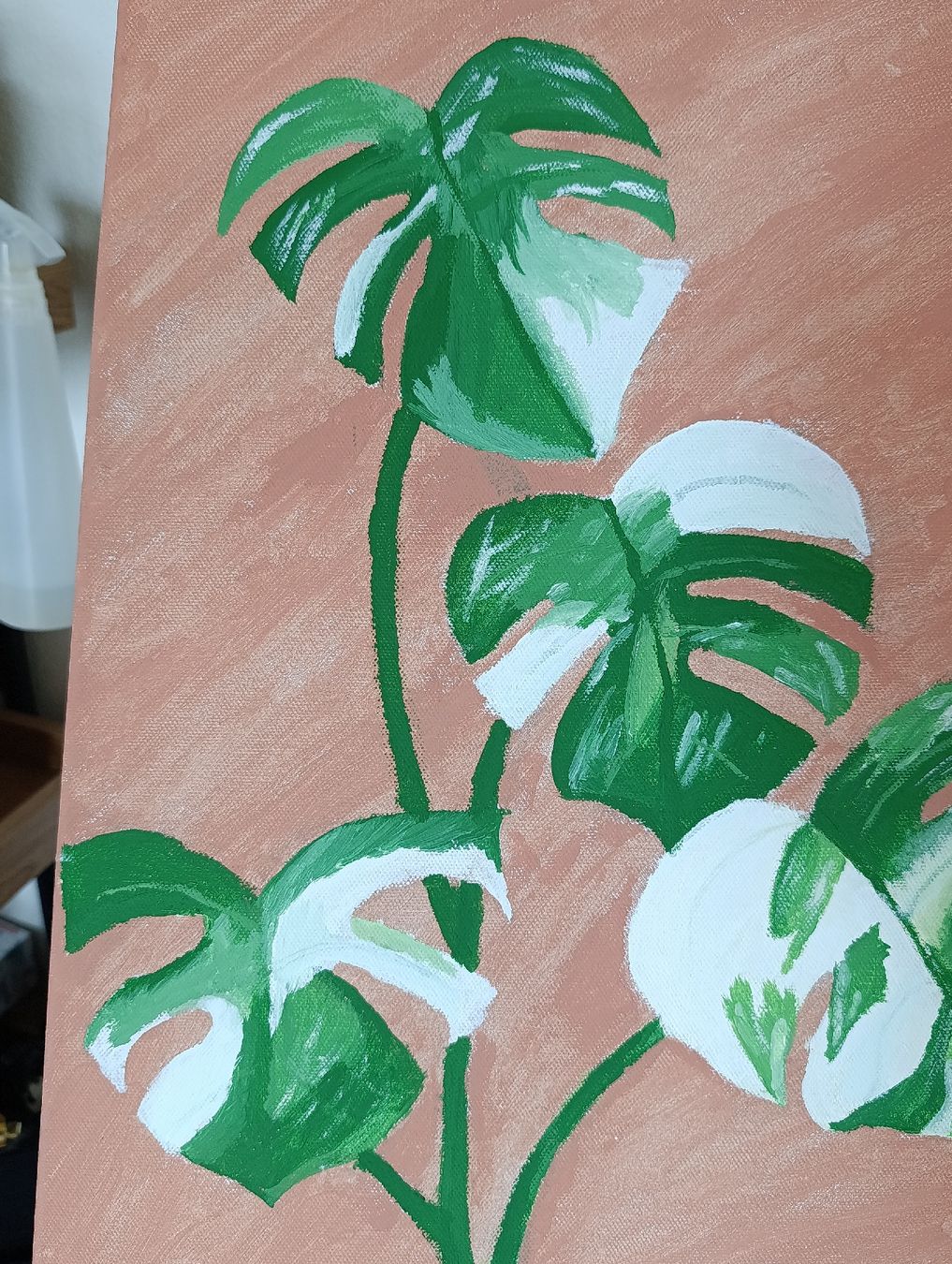 Tableaux: Monstera Variegata Acrylbild 40x50cm – Neuf (Voir description) à Baar par L.isa28 1