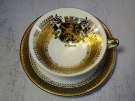 Rar PMR Royal Bavaria Porzellan Tasse 22 K Gold Gemalt