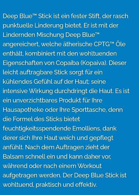 Doterra Oli essenziali: Dõterra Deep blue Stick – Nuovo e nell'imballaggio originale da Lyss venduto da Infinia 1