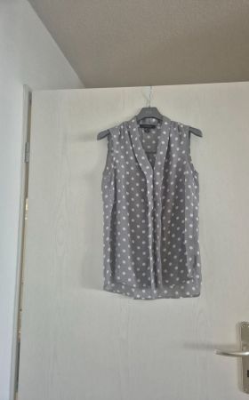 Sommer Damentop, Ärmellos, Grau, Grösse S, Polyester