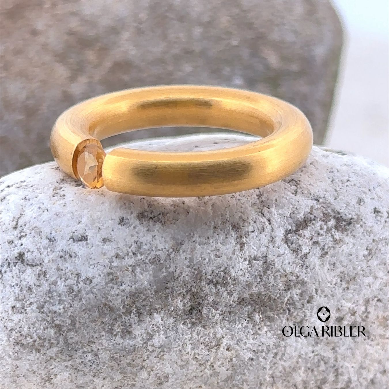 Olga Ribler Anelli: Edelstahl Pneu Ring mit Citrine Grösse 54 – Nuovo (secondo la descrizione) da Luzern venduto da Schmuckoutlet 2