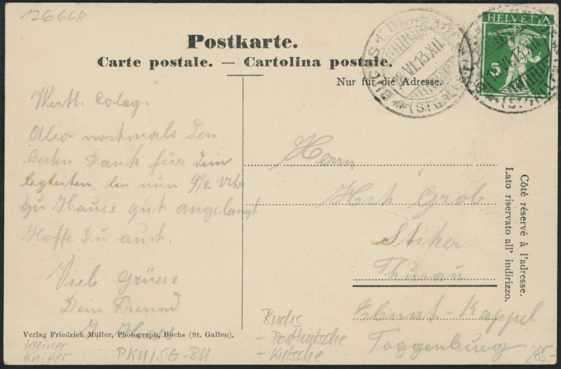 Cartes postales: SG Buchs - Postkutsche – D'occasion à Schindellegi par dolpitz 1