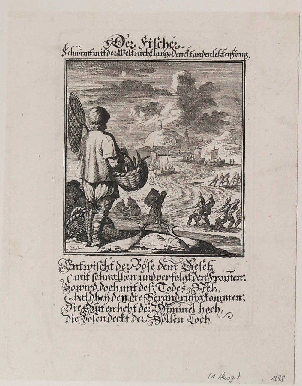 Incisioni: Fischer Kupferstich von Weigel 1698 – Usato da Rafz venduto da Helvet32 1