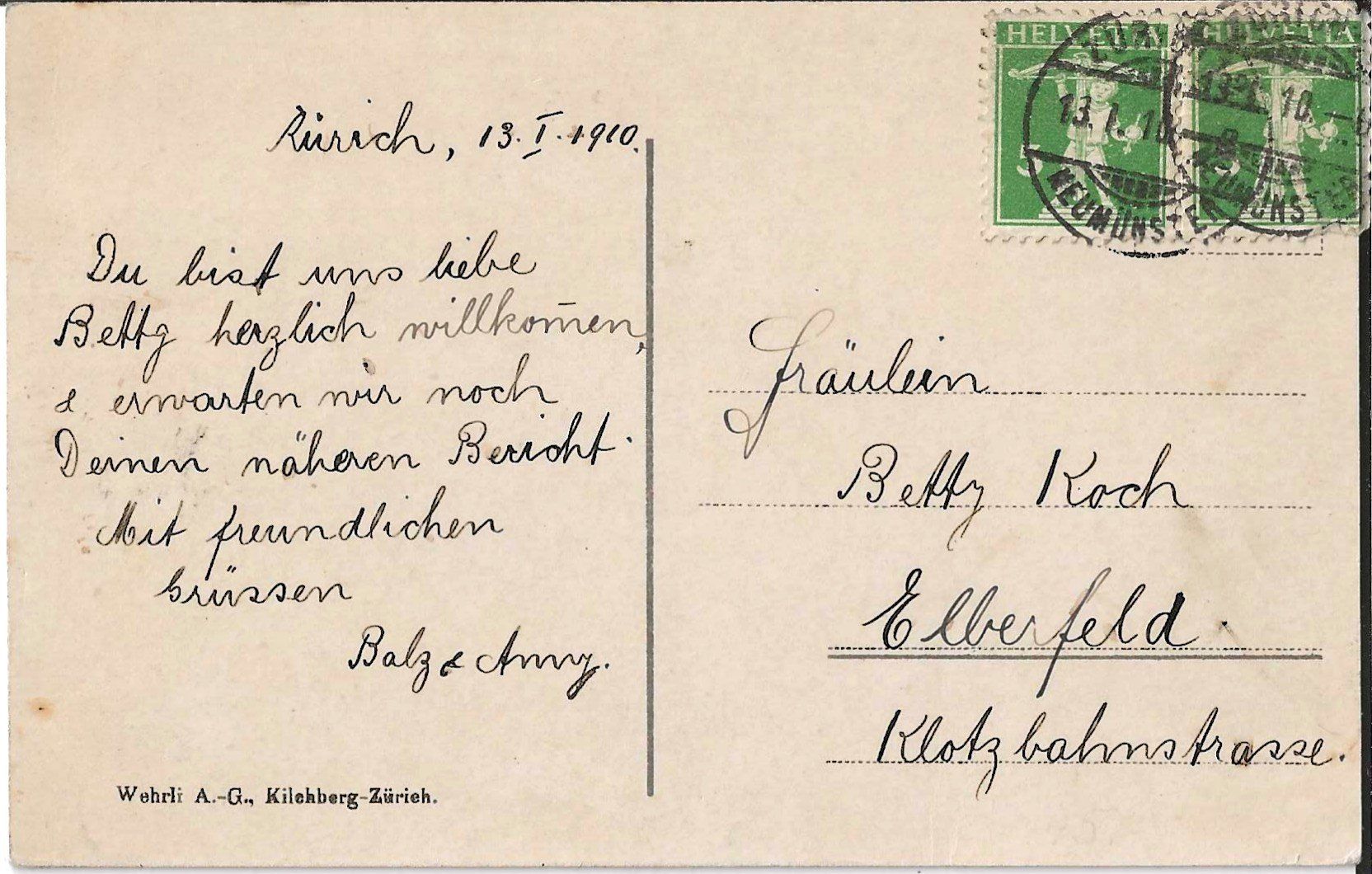 Cartoline postali: Karte Hotel Dolder  mit Dolderbahn 1910 – Usato da Zürich venduto da Philacat11 1