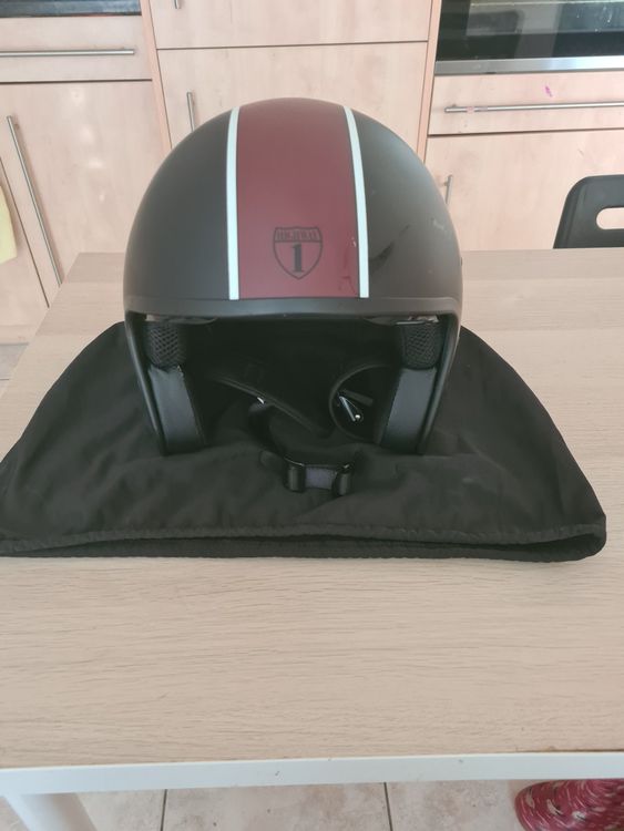 RHBDDHV Retro Motorrad Halbhelme Motorradhelm Für Herren Und Damen ECE- Zertifizierung Jethelm Mit HD-Maske Halbschalenhelm Braincap Für Bike Cruiser Chopper Moped Scooter Offenem Helm