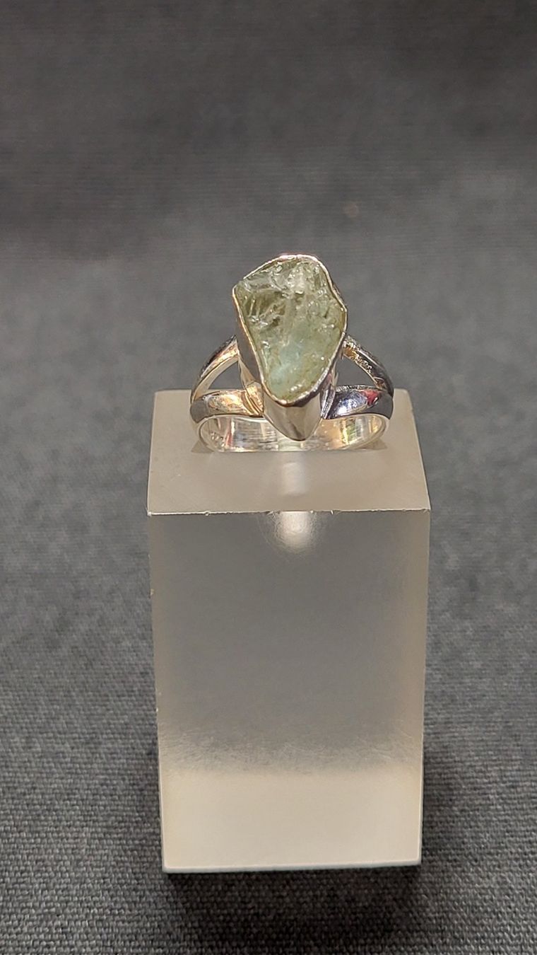 Anelli: Silber-Ring mit ungeschliffenem Stein – Usato da Basel venduto da spinne02 1
