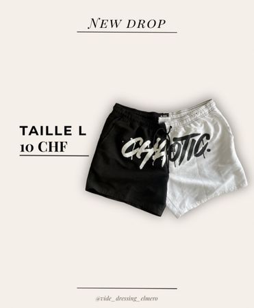 Shorts taille L bicolore noir blanc